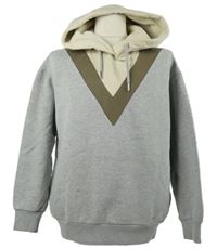 Dámská šedo-béžovo-hnědá oversized mikina s kapucí Superdry 