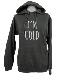 Pánská šedá mikina s nápisem a kapucí 