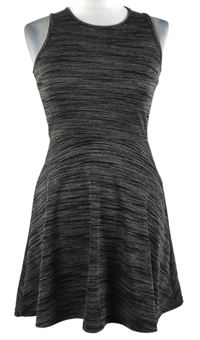 Dámske sivo-čierne melírované šaty FB Sister