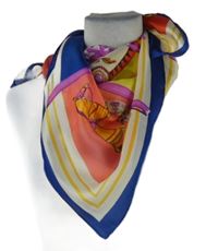 Dámský barevný šátek s potlačou