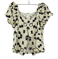 Dámska béžovo-čierna vzorovaná crop blúzka H&M