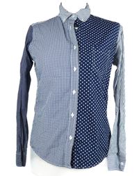 Dámská tmavomodro-bílá pruhovaná halenka s puntíky UniQlo 