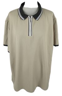 Pánske béžové vzorované polo tričko Primark vel. 3XL