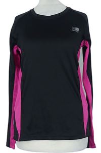 Dámske čierno-neónově ružové bežecké funkčné tričko Karrimor