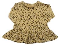 Béžové tričko s leopardím vzorom a mačkami Matalan