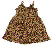 Horčicové prepínaci šaty s leopardím vzorom Next