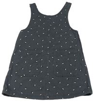 Sivé kvetinové rifľové šaty H&M