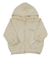 Smotanová oversize prepínaci mikina s nápisom a kapucňou Zara