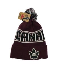 Nové - Mahagonová čepice s nápisem a bambulí