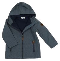 Tmavomodrá melírovaná softshellová bunda s kapucí Topolino