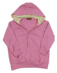 Ružová mikina s hviezdičkou a kapucňou