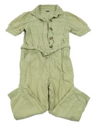 Khaki riflový kalhotový overal Next