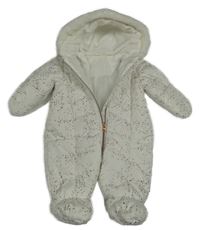 Bílá zimní kombinéza s tečkami Nutmeg