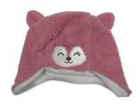 Růžová chlupatá čepice s čumáčkem Orsolino
