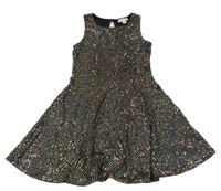 Čierne bodkovaná é trblietavé šaty Primark