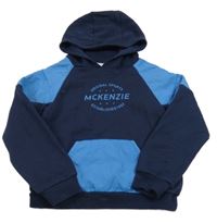 Tmavomodro-modrá mikina s logom a kapucňou McKenzie