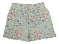 Bielo-farebné kvetované kraťasy Topolino