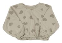 Béžová crop mikina so srdiečkami little kids