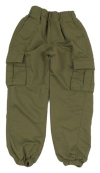 Khaki cargo jogging kalhoty