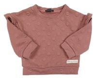 Červená mikina s bodkami a kanýry Primark