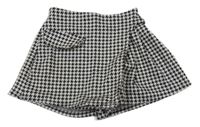Čierno-biele vzorované sukňové kraťasy Zara