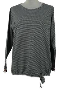 Dámské černo-bílé kostkované triko se zavazováním Cecil