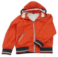 Červená šusťáková jarní bunda s kapucí H&M