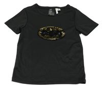 Čierne športové tričko s měnícím potiskem Batmana H&M