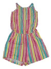 Barevný pruhovaný kraťasový overal Dunnes Stores