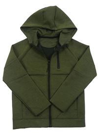 Khaki melírovaná propínací mikina s kapsou a kapucí Primark