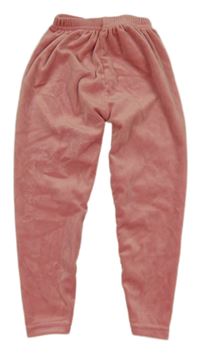 Ružové plyšové legíny