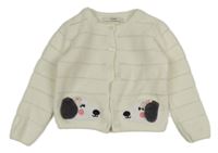 Biely žinylkový prepínaci sveter s pejsky George