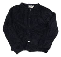 Tmavomodrý chlpatý prepínaci sveter