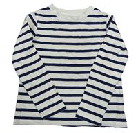 Bílo-tmavomodré pruhované triko Next