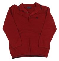 Vínový sveter s dinem a golierikom Next