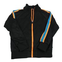 Čierna športová prepínaci mikina s neónovým zipsom