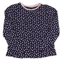 Tmavomodré pyžamové triko se srdíčky George