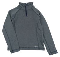 Tmavomodro-sivá vzorovaná outdoorová mikina so stojačikom Trespass