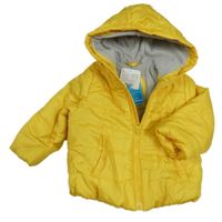 Nové - žlutá prošívaná šusťáková zateplená bunda s kapucí LC WaIKIKI