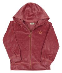 Ružová plyšová prepínaci mikina s hviezdou a kapucňou F&F