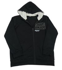 Čierna prepínaci mikina s nápisom a kapucňou LC Waikiki