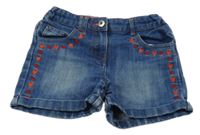 Modré riflové kraťasy se srdíčky F&F