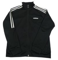 Černá sportovní propínací mikina s logem Adidas