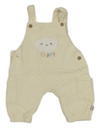 Vanilkové prošívané laclové tepláky s mrakem 