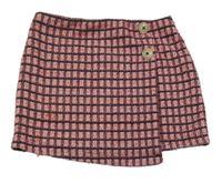 Ružovo-oranžovo-čierna kockovaná sukňa Primark