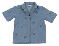 Modrá riflová košile s palmami H&M