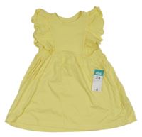 Nové - žlté bavlnené šaty s volánikmi Matalan