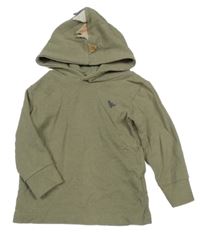 Khaki žebrované mikinotriko s dinem a kapucí Next