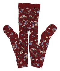 Vínové punčocháče s kytičkami TCM