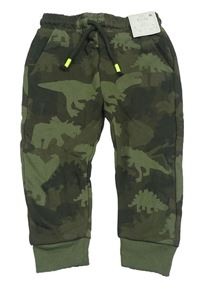 Khaki army tepláky s dinosaury F&F